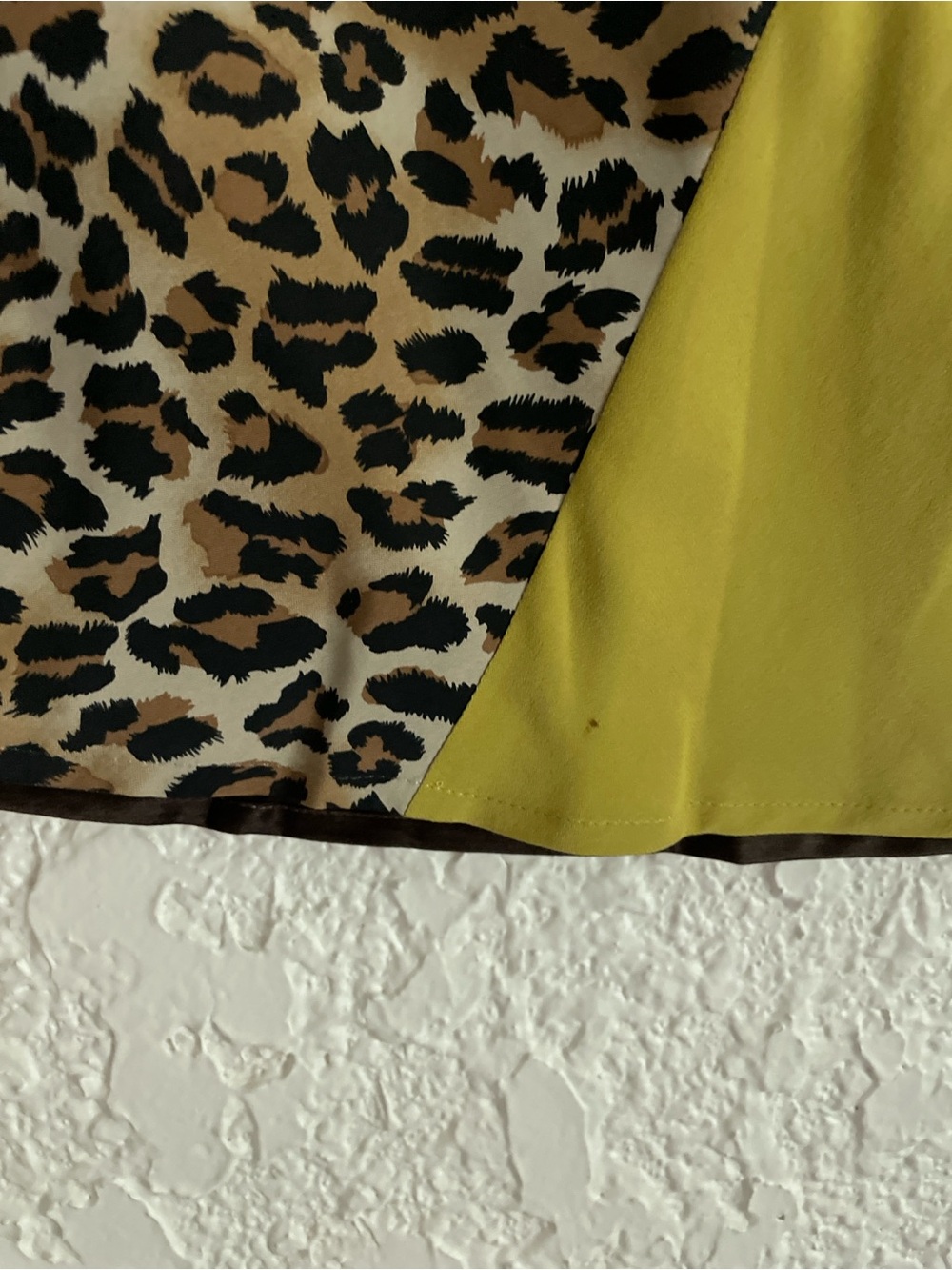 Express RARE Vintage Y2K Colorblocked Leopard Silk Skirt - M - Picture 5 of 5